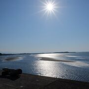 引き潮で砂浜が見える時間がベストのようです