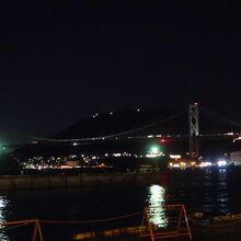 関門橋遠景。門司港レトロから。