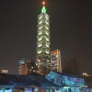 台北１０１を背景に