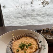 朝食バイキングから、青森名物貝味噌