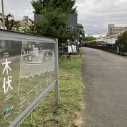 開運橋と旭橋の間に広がる緑のスペース