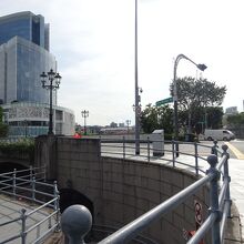 シンガポールのコールマン ブリッジ 