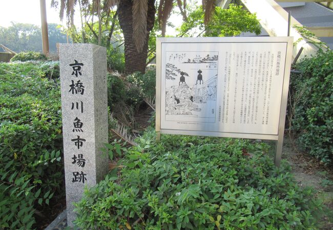 京橋川魚市場の碑