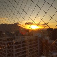 昨晩は気付きませんでしたが、桜島からのご来光が見えます