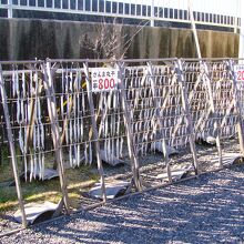 簾の様に干してます