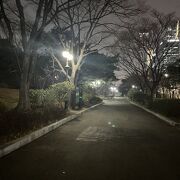 市街地から漢江方面に伸びる大きな公園