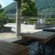 石和温泉駅前の足湯