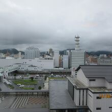 ホテルから山形駅一望。