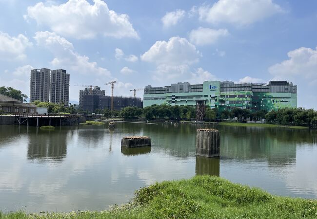 湖を中心とした広い公園