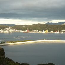 客室から眺めた福良湾