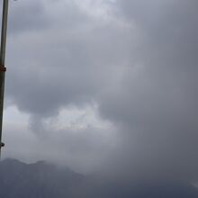鹿児島市内での桜島の噴煙