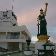 東館３階に見守るりんご観音様