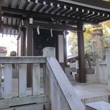天神社社殿の両脇の狛犬