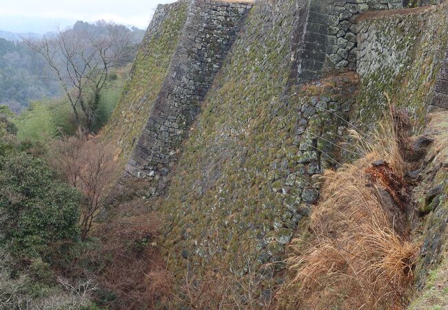 岩山に築城された石垣が見事
