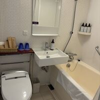 浴槽も便器も一般的なビジネスホテルに比べれば大きめです。