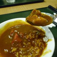 夕食　飛騨牛スジ入りカレーも美味