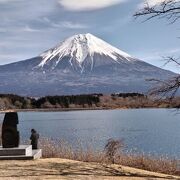 逆さ富士が見える湖