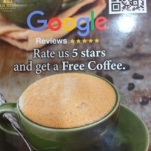 5つ星評価したらコーヒー無料