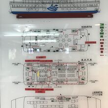 船内にフェリーの案内図が有りました。