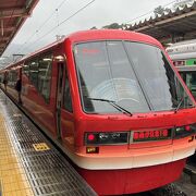 少しレトロなリゾート電車で懐かしい感じがしました。