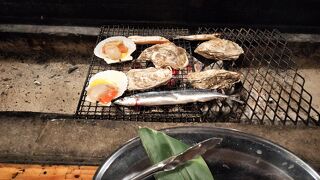 牡蠣の炉端焼き