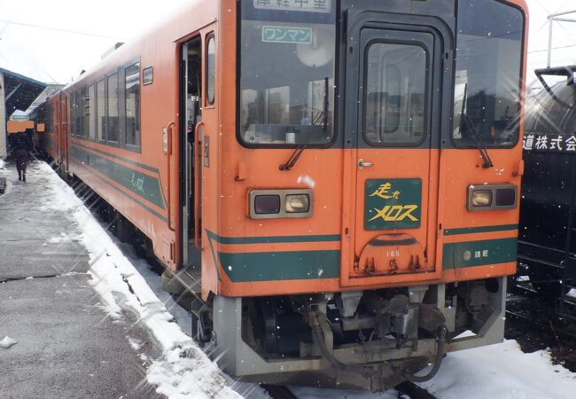 津軽鉄道をのんびりと縦断する路線でした。