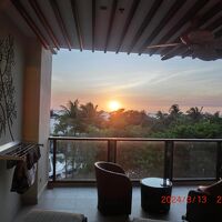 バルコニーからの夕日