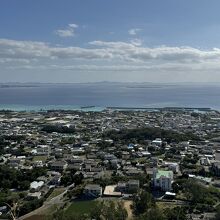 伊江島タッチュー、山頂からの景色。