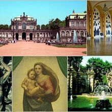 ツヴィンガー宮殿と妖精の泉、アルテ・マイスターの作品の絵葉書