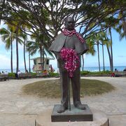 ハワイ王国からアメリカ合衆国ハワイ準州へと変わりゆく時代にハワイの為尽くされた王子の像です!!