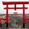 大魚神社と沖ノ島を結ぶ直線上の海中にある神秘的な鳥居
