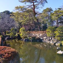 敷地内は池があり自然も感じる