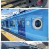 南海加太線のラッピング電車。　赤・ピンク・水色・黒の4種類運行されていて、事前に運行スケジュールもチェックできます!