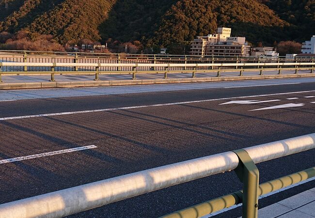 岐阜市内の長良川に架かる、通行量の多い橋