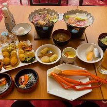夕食バイキング（蟹フェア＆群馬牛・豚・鶏フェア）