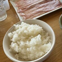 多古米のご飯が美味しい。