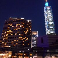 ホテルと台北１０１の夜景
