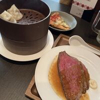 飲茶と追加ローストビーフ