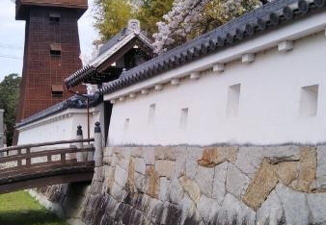 物見櫓と桜のコラボ