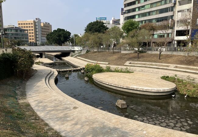 台中市内を流れる柳川親水歩道