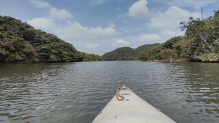 ゆったりとカヌーで川を