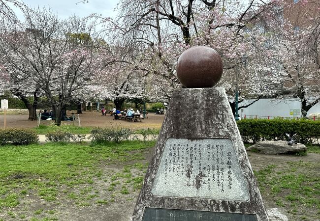 4月上旬，浜町公園の桜が咲いていました。