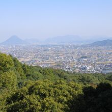 讃岐平野、瀬戸大橋、讃岐富士（飯野山）を一望