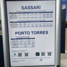 サッサリ、ポルトトーレス路線時刻表