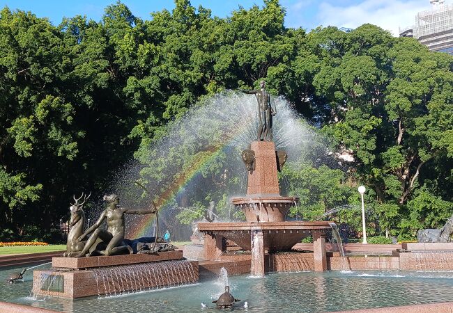 晴れると虹が見えます