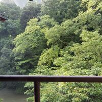 3階の部屋からの眺めです。下に川が見えます。