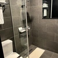 トイレとシャワーの間にガラス壁があるのがよい