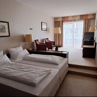 シングルを予約してたけどテラス付きのこの広い部屋