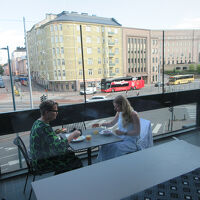 朝食はベランダで食べることが出来る