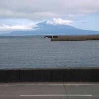 半露天風呂から見た利尻山